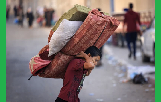 نزوح آلاف الأشخاص من قطاع غزة جراء العدوان الإسرائيلي