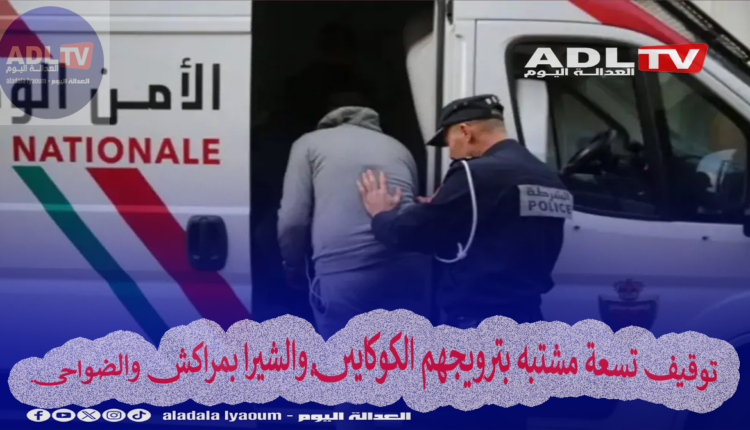 توقيف تسعة مشتبه بترويجهم الكوكايين والشيرا بمراكش والضواحي