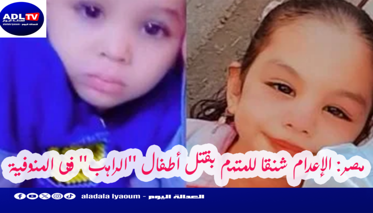 مصر: الإعدام شنقا للمتهم بقتل أطفال "الراهب" فى المنوفية