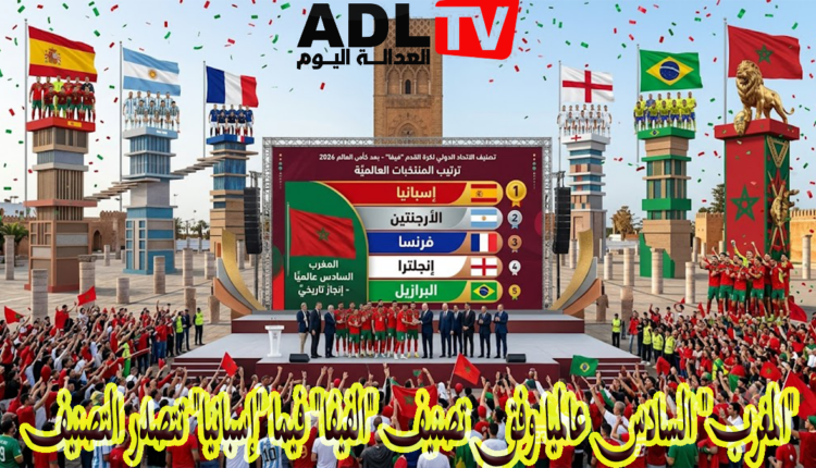 "المغرب" السادس عالميا وفق تصنيف "الفيفا" فيما "إسبانيا" تتصدر التصنيف