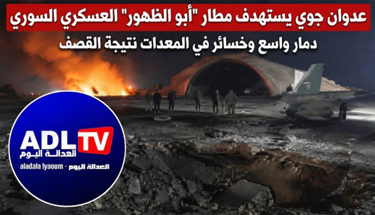 عدوان جوي يستهدف مطار "أبو الظهور" العسكري السوري